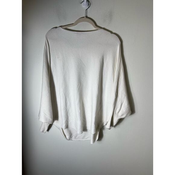 Kerisma Off White Ribbed Poncho Sweater Sz S/M - Picture 2 of 6